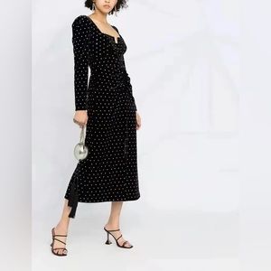 NWOT Custom Self-Portrait Like velvet diamante midi dress